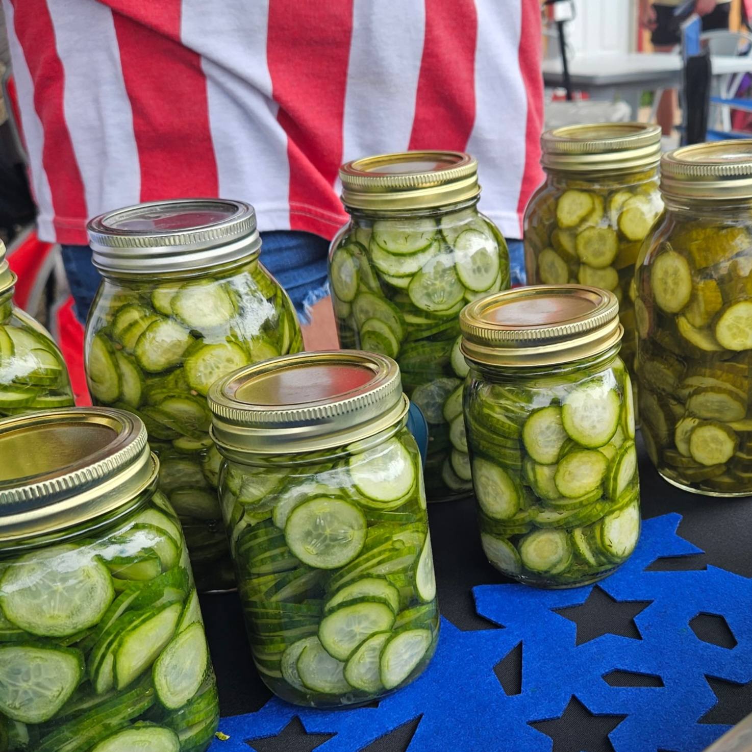Assorted pickles in jars